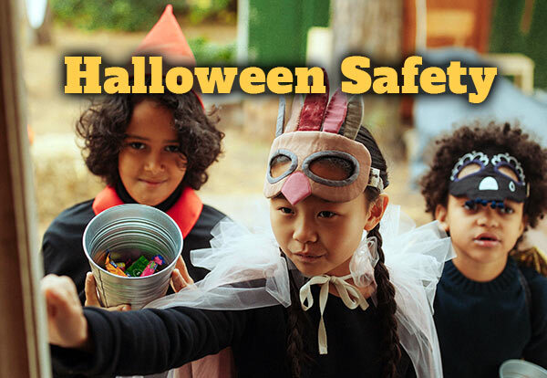 Halloween Safety. Kids in costumes.